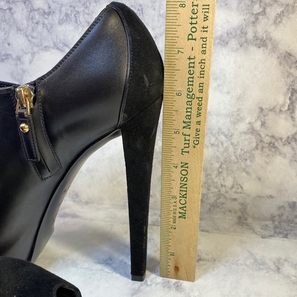 Louis Vuitton Leather & Suede Peep Toe Heeled Booties 38.5 - Picture 10 of 12
